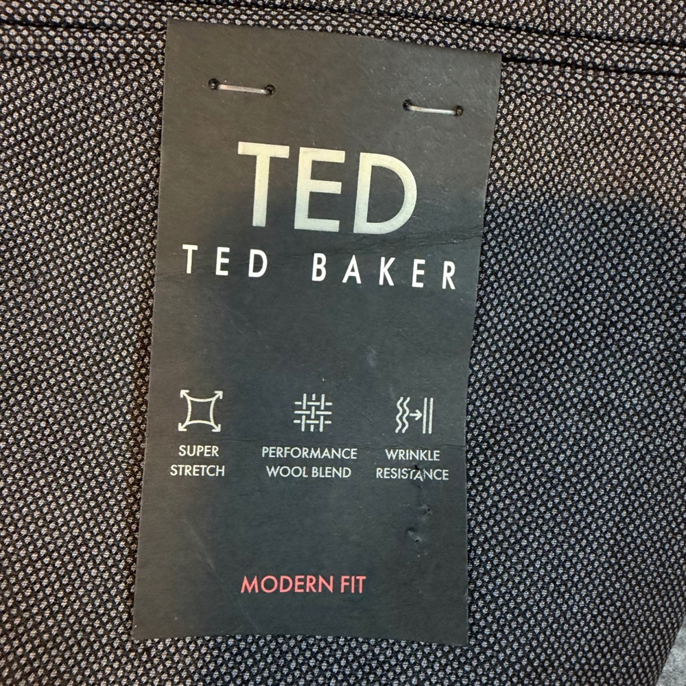 Ted Baker Wynn Charcoal Performance Wool Blend Dress Pants 30W x 30L Modern Fit - Picture 3 of 9